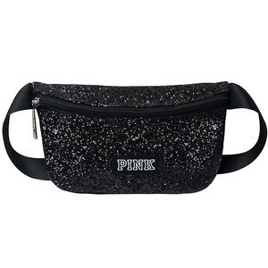 black sparkly fanny pack